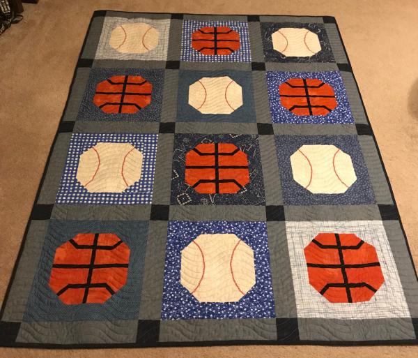 Quilt Debbie Outlaw made for her grandsons